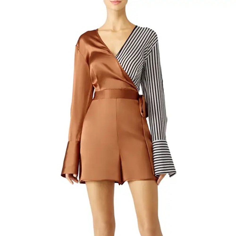 Diane Von Furstenberg Striped colorblock romper